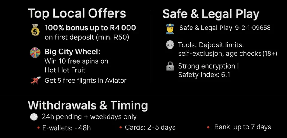 Jackpot City Casino Jackpot City South Africa Specifics Infographic